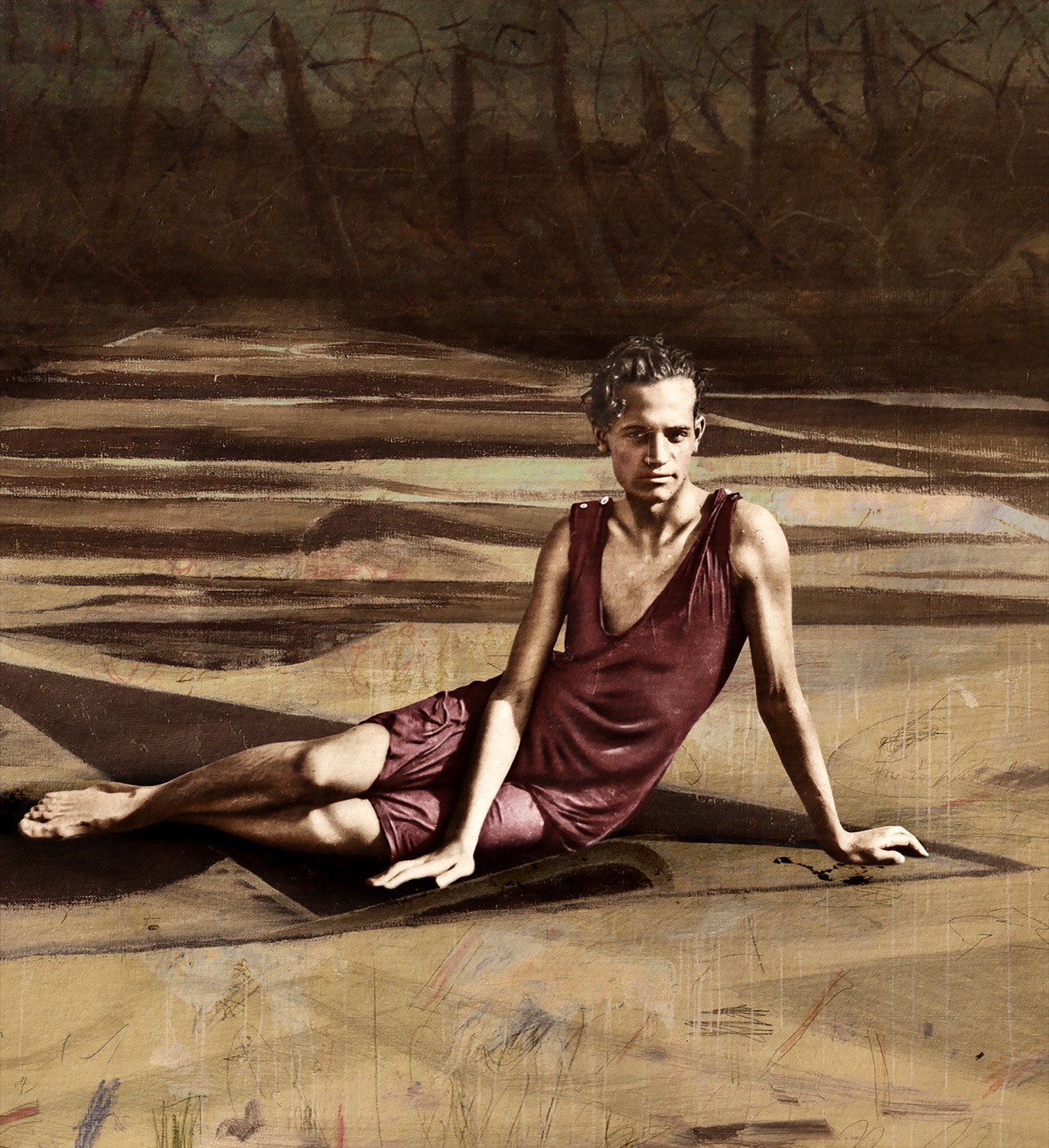 Nermine Hammam, Tehom Heros, 2022. Photography, drawing, digital collage