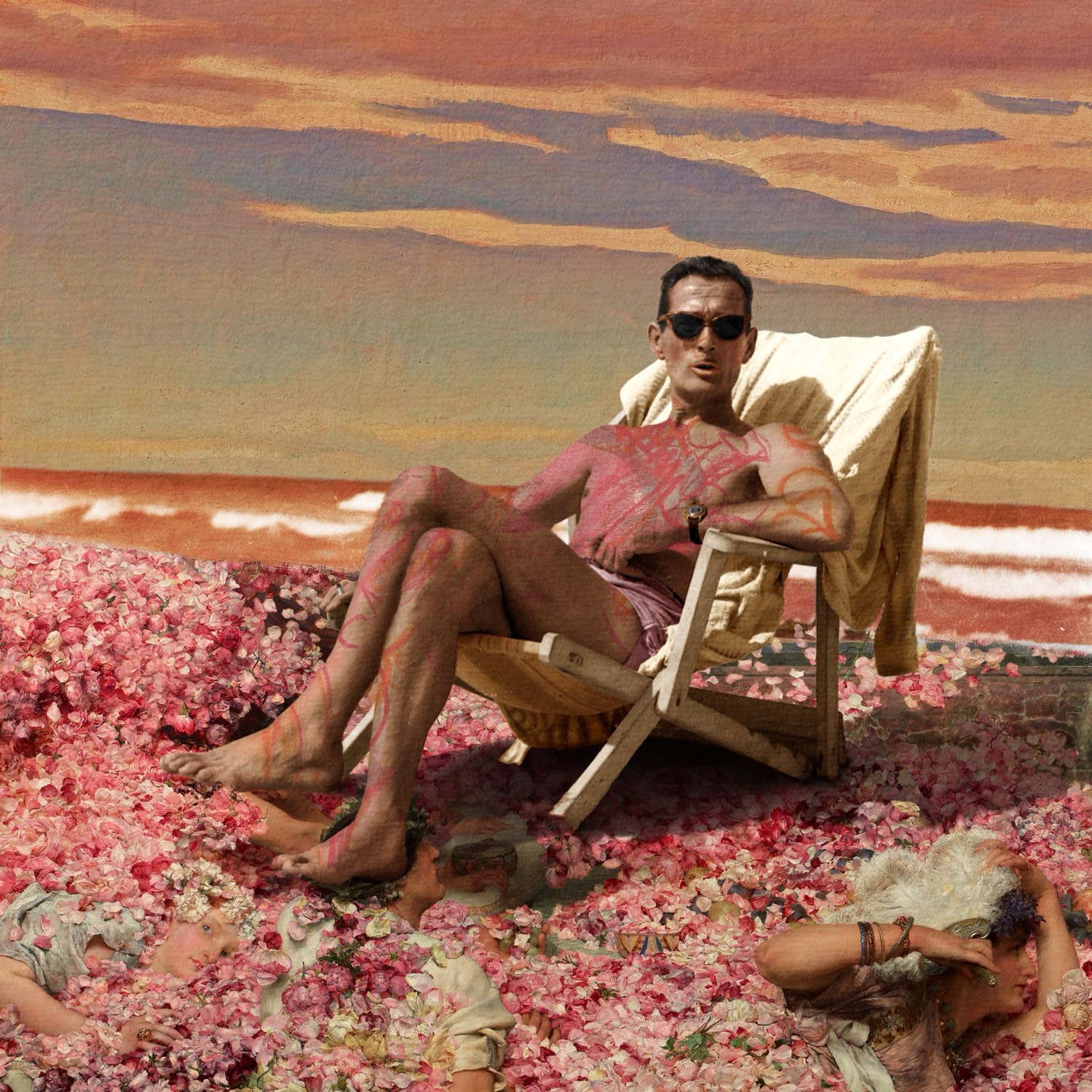Nermine Hammam, glactic bloom, 2022. Photography, drawing, digital collage