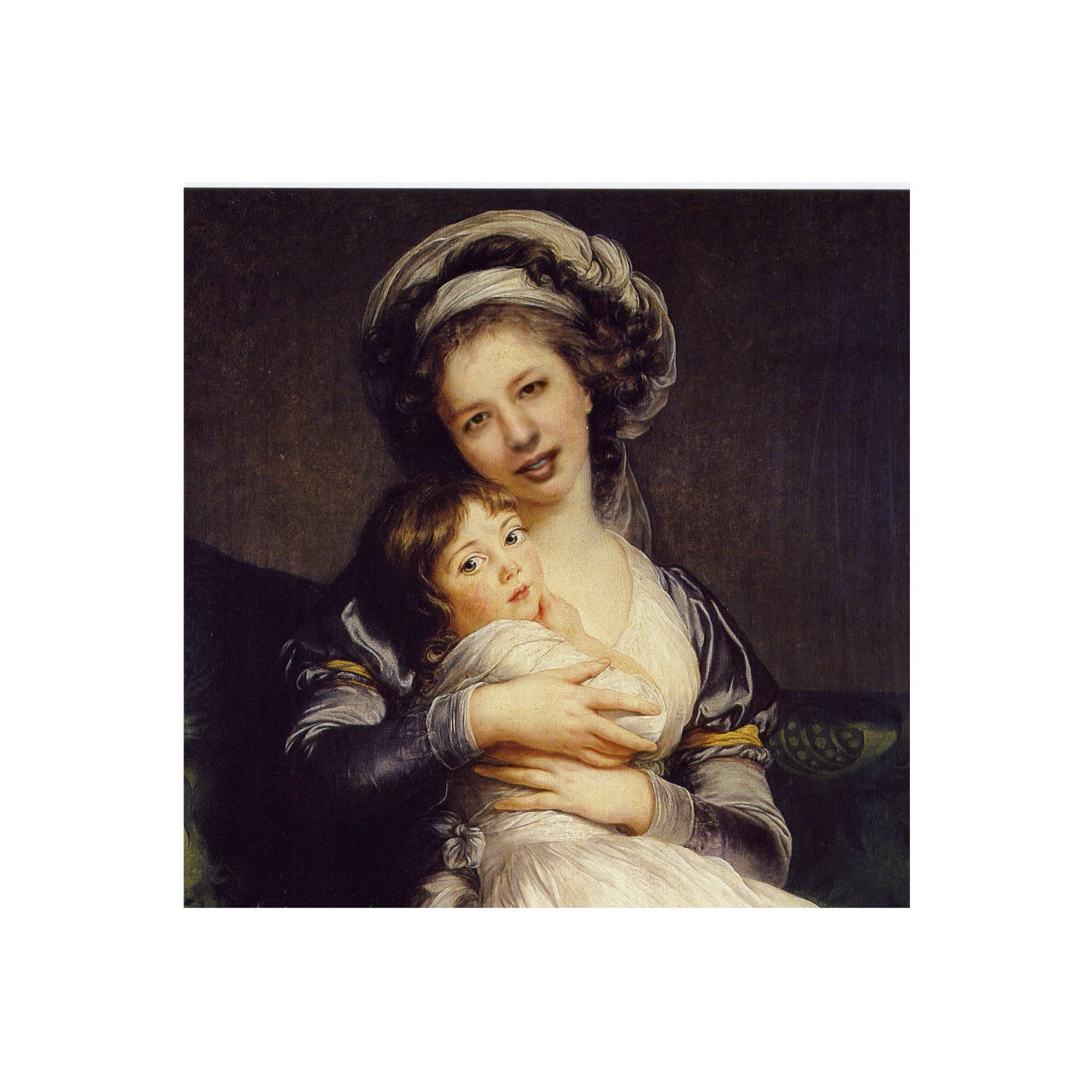 Nermine Hammam, Vigee-Lebrun Self-Portrait in a Turban with Her Child, 2011. Digital collage, mixed media