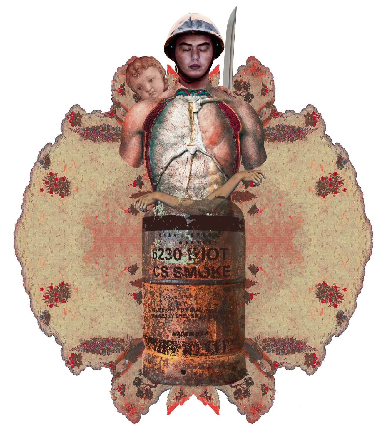 Nermine Hammam, el gada3 02, 2012. Digital collage, mixed media