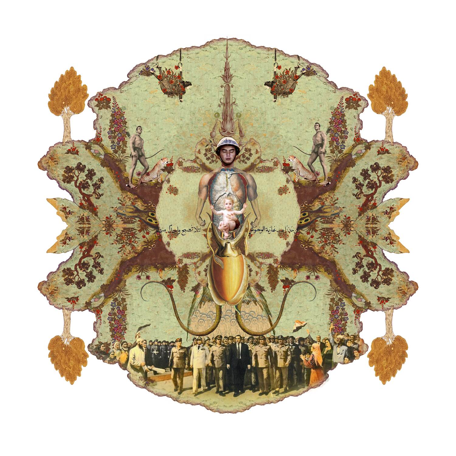 Nermine Hammam, el wa7sh 01, 2012. Digital collage, mixed media