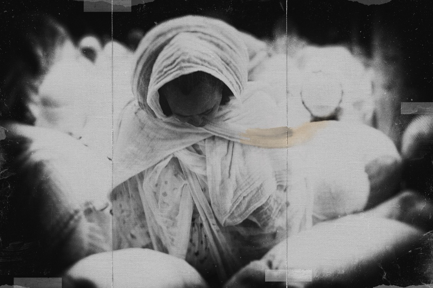 Nermine Hammam, The Names Came While We Slept, 2025. Photography, digital collage, mixed media