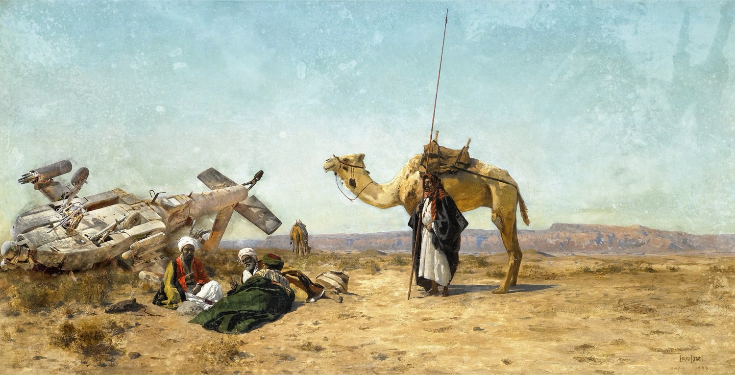 Nermine Hammam, At Rest in the Syrian Desert, 2014. Constructed photographic series