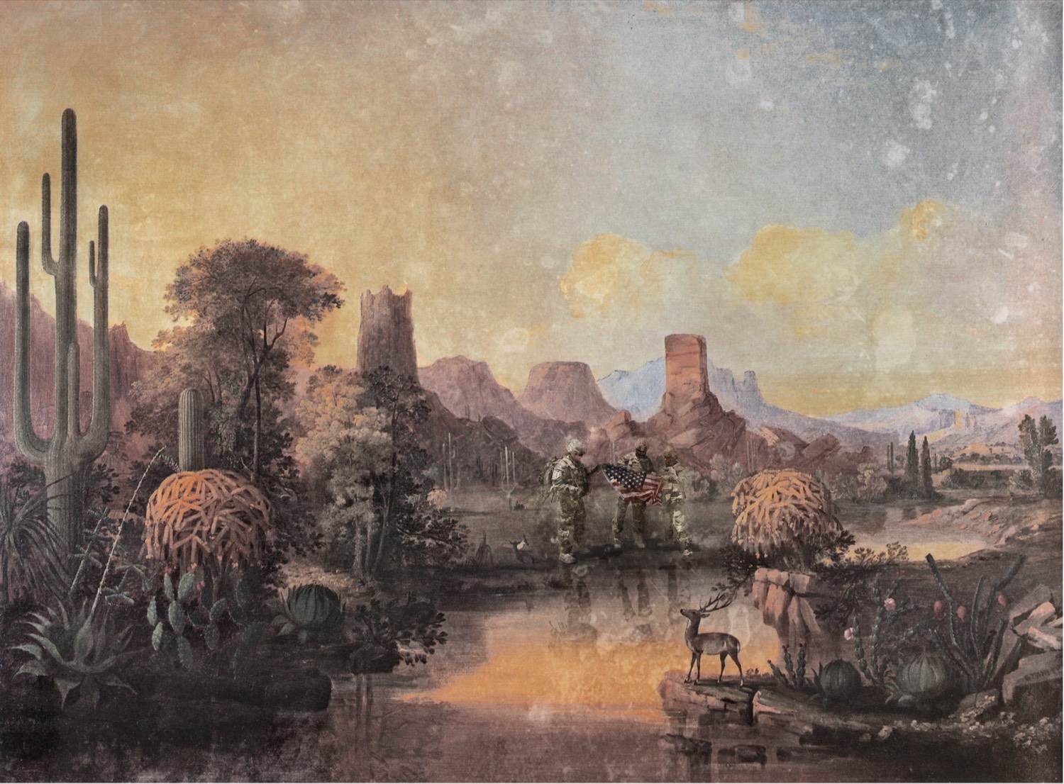 Nermine Hammam, Chain of Spires Along the Gila River, 2014. Constructed photographic series